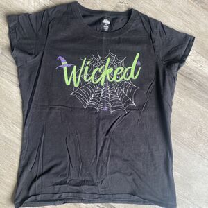 Way to Celebrate Halloween XL Black Short Sleeve T shirt Wicked Spider